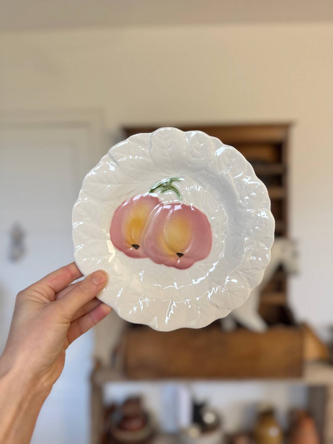 Vintage white slip plates