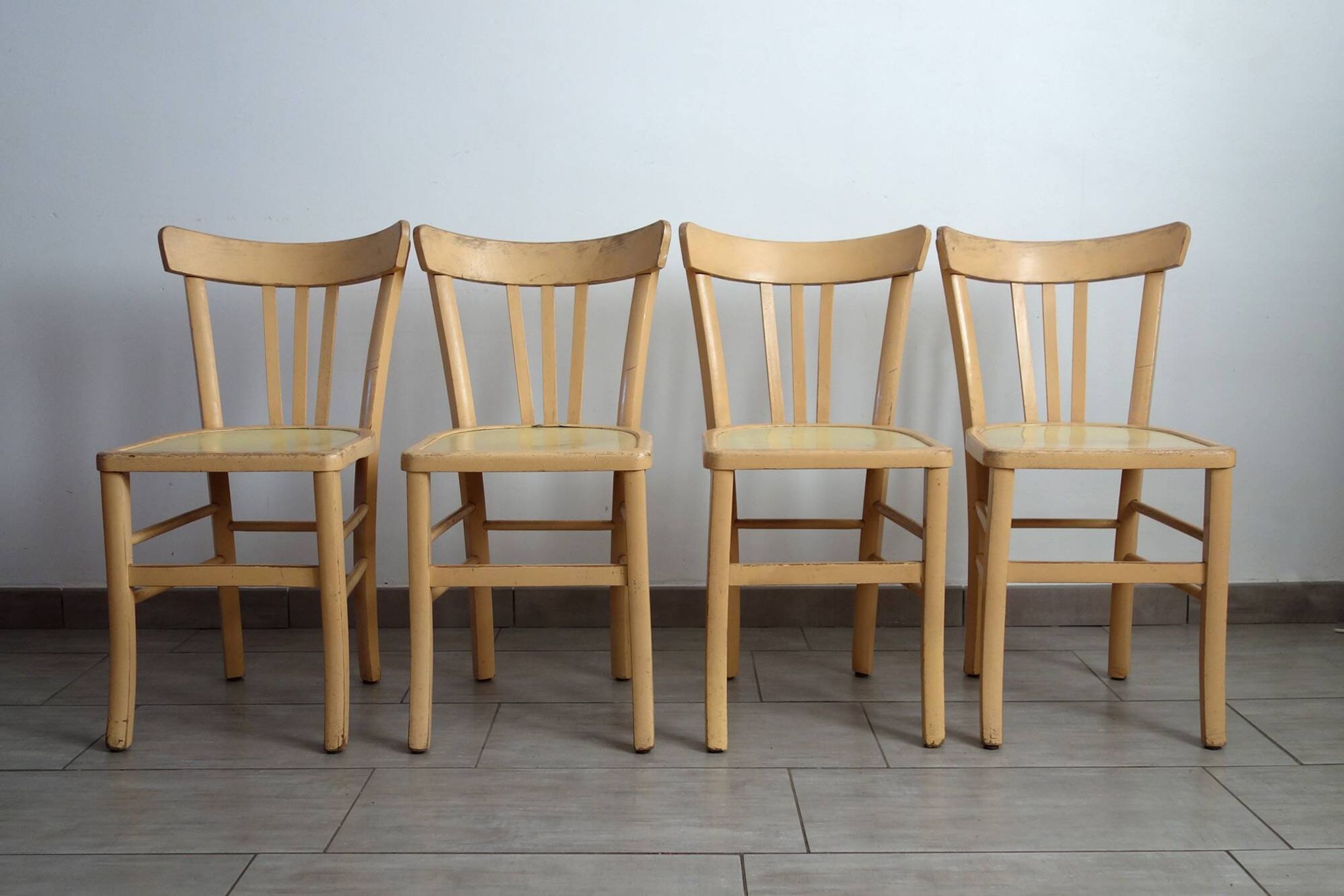 Set of 4 vintage Luterma bistro chairs