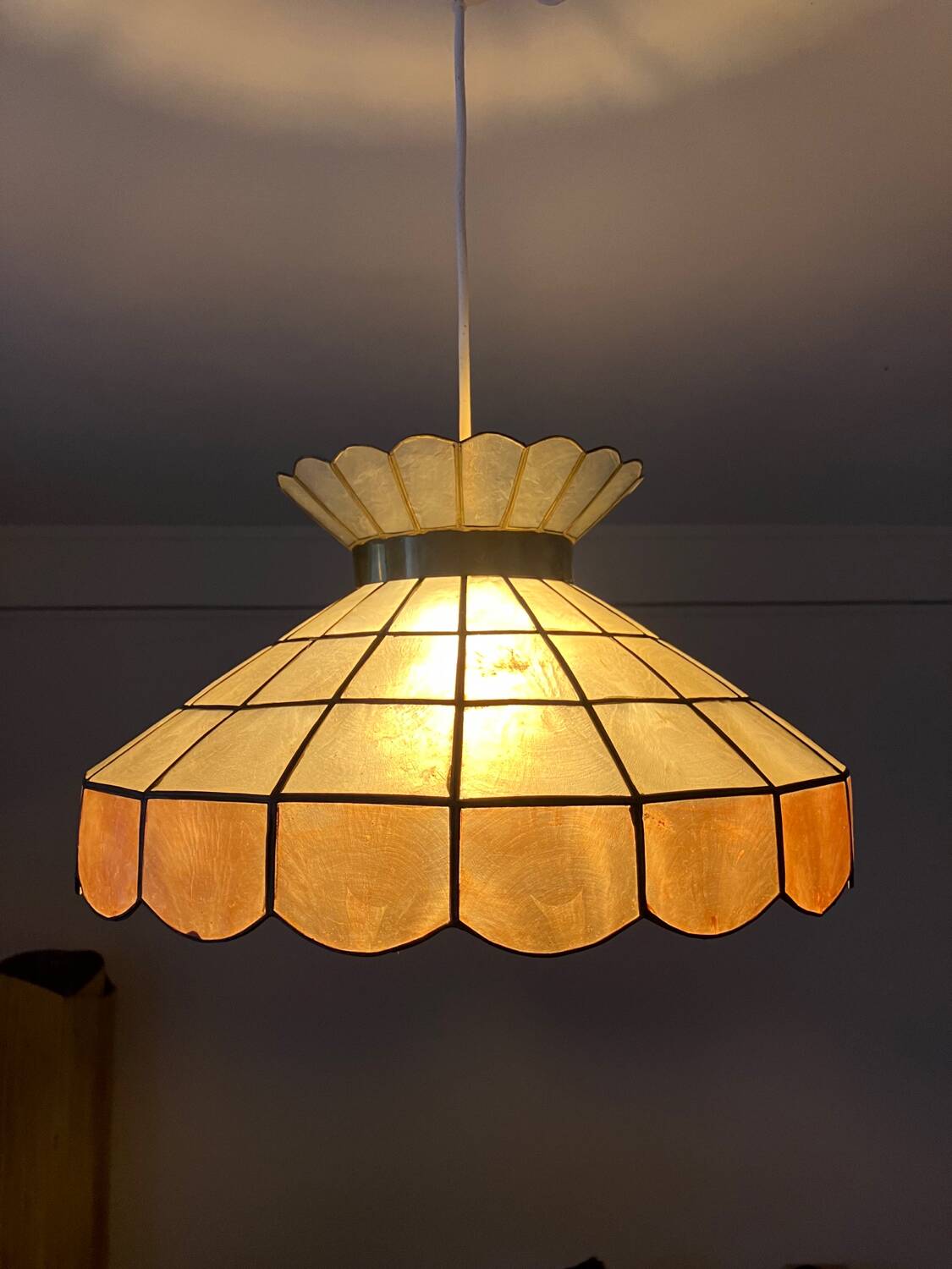 Vintage mother-of-pearl pendant light