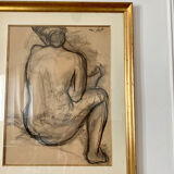 Framed charcoal drawing by Janie Michels