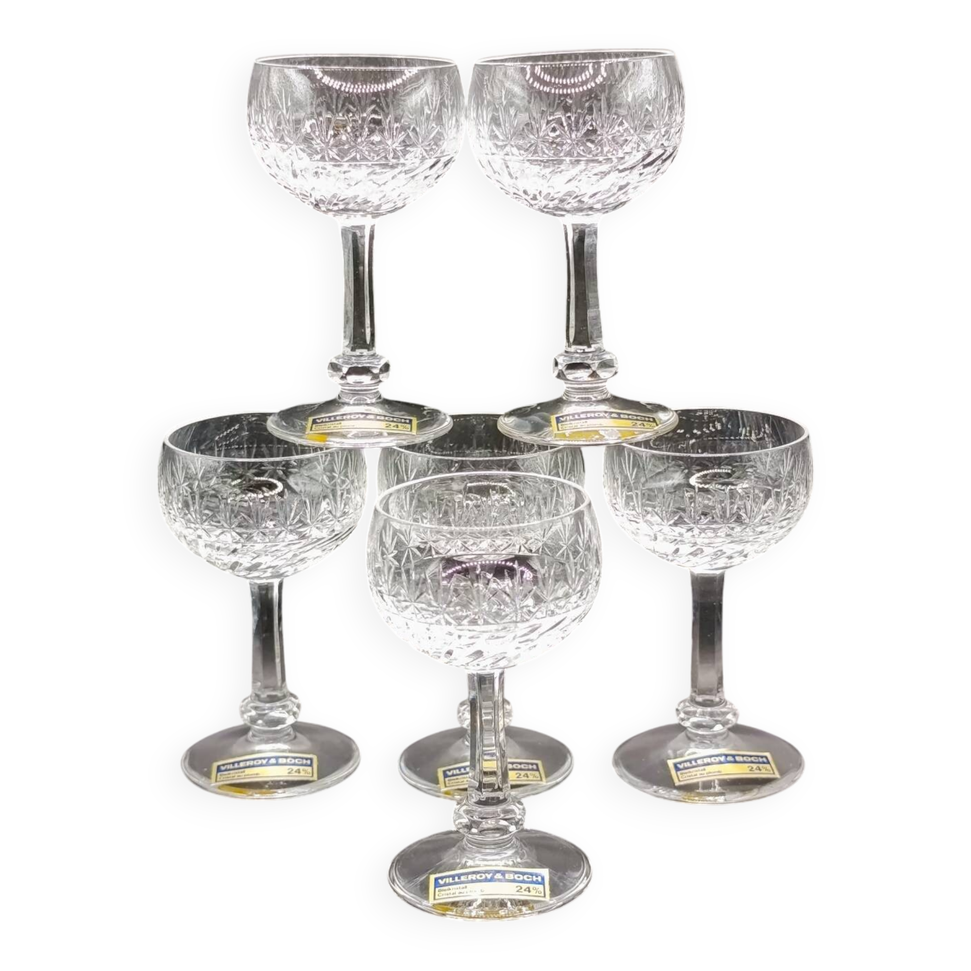 6 verres à liqueur en cristal Villeroy & Boch