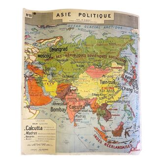 Affiche scolaire Asie politique/Afrique politique