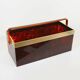 Italian magazine rack in 'faux tortoiseshell' and brass