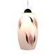Vintage 1950s Pendant Light, Cream White Glass, Pink and Gold Flower Pattern, ARLUS