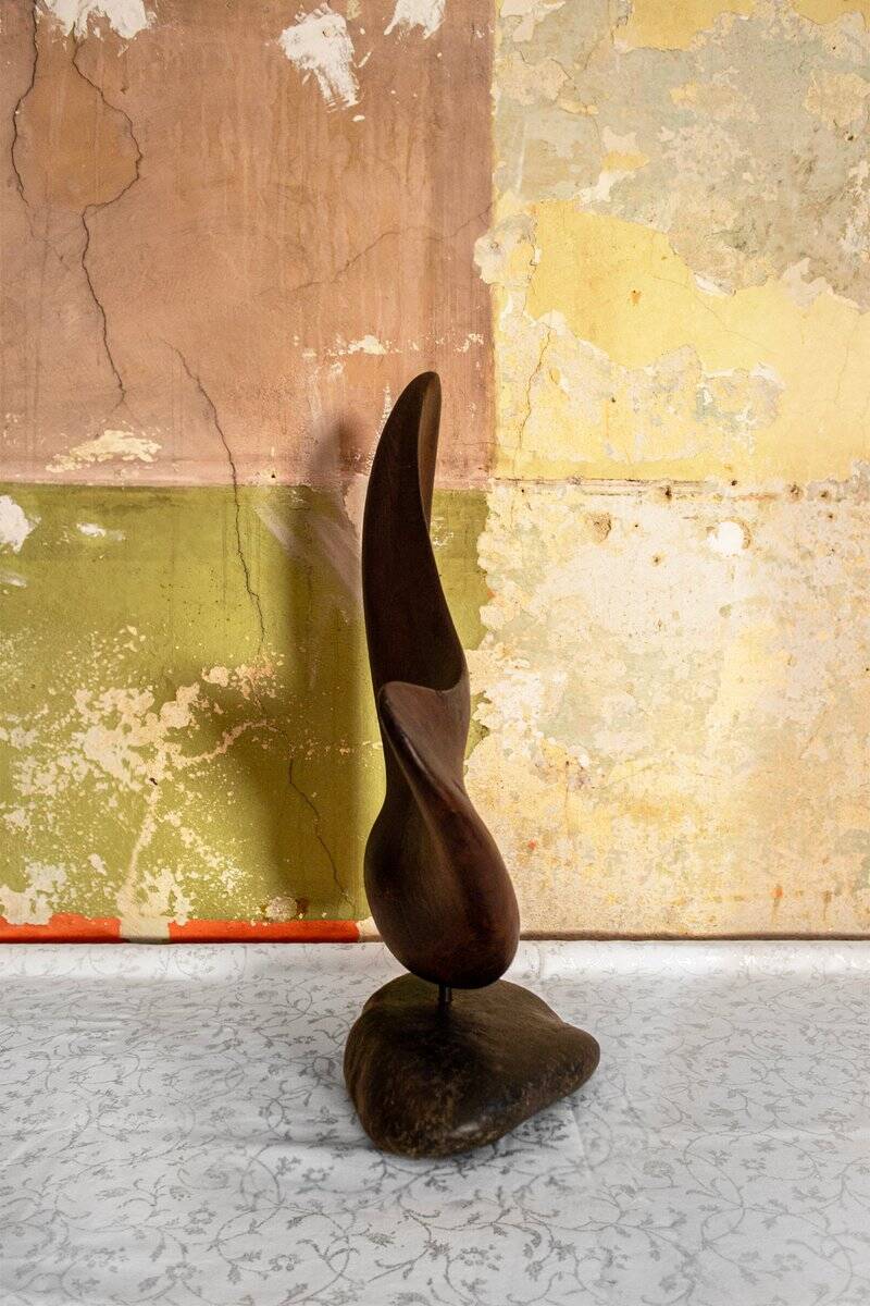 Cristiano Nicoletta, abstract sculpture, 1960s, wood
