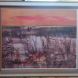 Reproduction on canvas, Manade in Camargue by Valadié