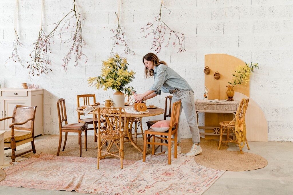 Rattan desk