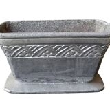 Jardinière vintage française en fonte argentée