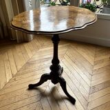 Oval pedestal table with inlaid top