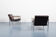 Pair of 1960s architectural armchairs