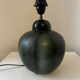 Vintage 1970s green and black ceramic lamp base