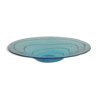 Flat fruit cup in turquoise glass