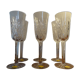 6 flutes champagne cristal de Lorraine taillé