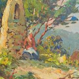 Fortuné Car (1905-1970) painting of a Provençal landscape, oil on canvas.