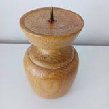 Set of 3 Scandinavian turned wooden candle holders