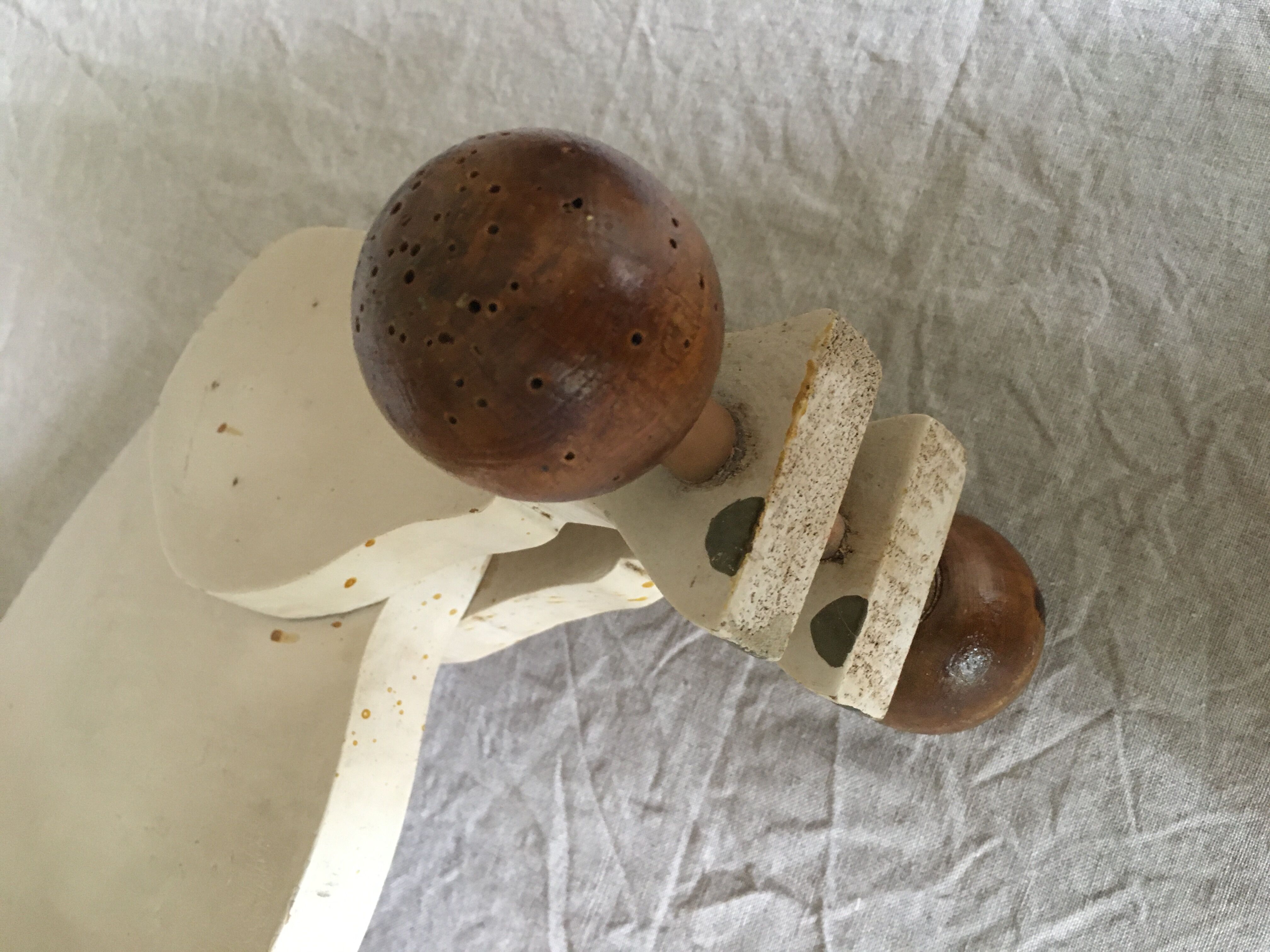 Wooden elephant on wheels