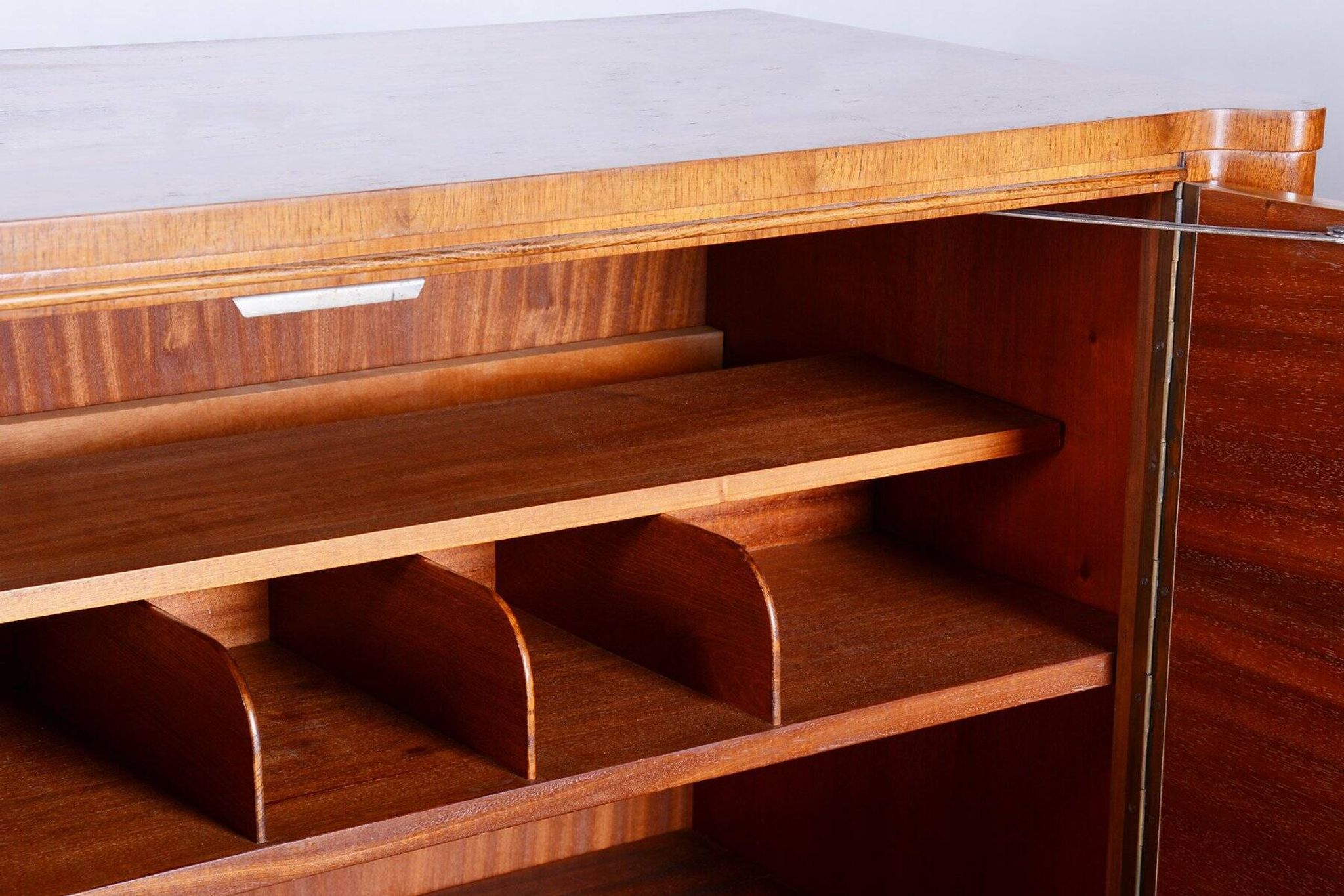 Art Deco Maple Wardrobe by J. Halabala for Up Zavody, Czech, 1930s