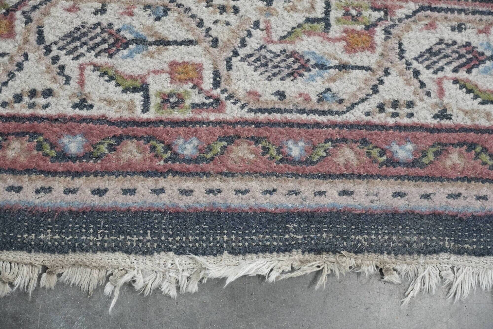 Beautiful vintage oriental rug with mainly blue colours 195x147cm