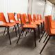 Set of 17 vintage orange chairs 1970