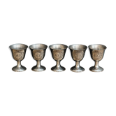 Set of 5 metal shells, monogrammed