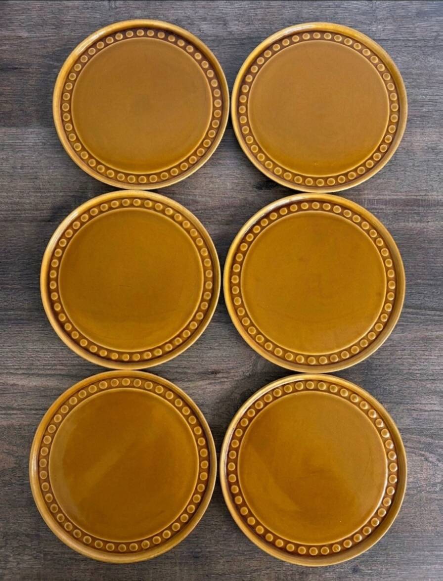 Set of 6 vintage 70s Melitta Ceracron dessert plates.