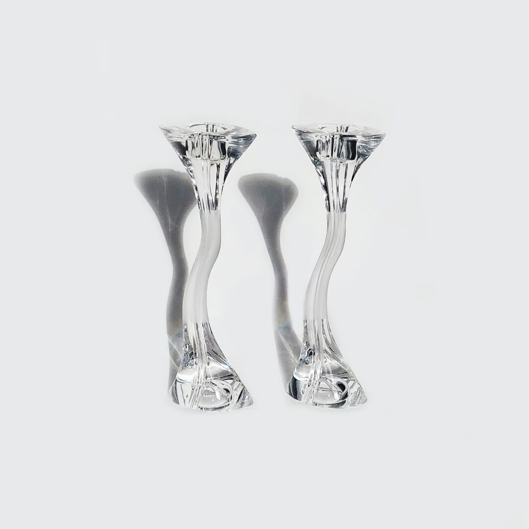 Sculptural glass candle holders