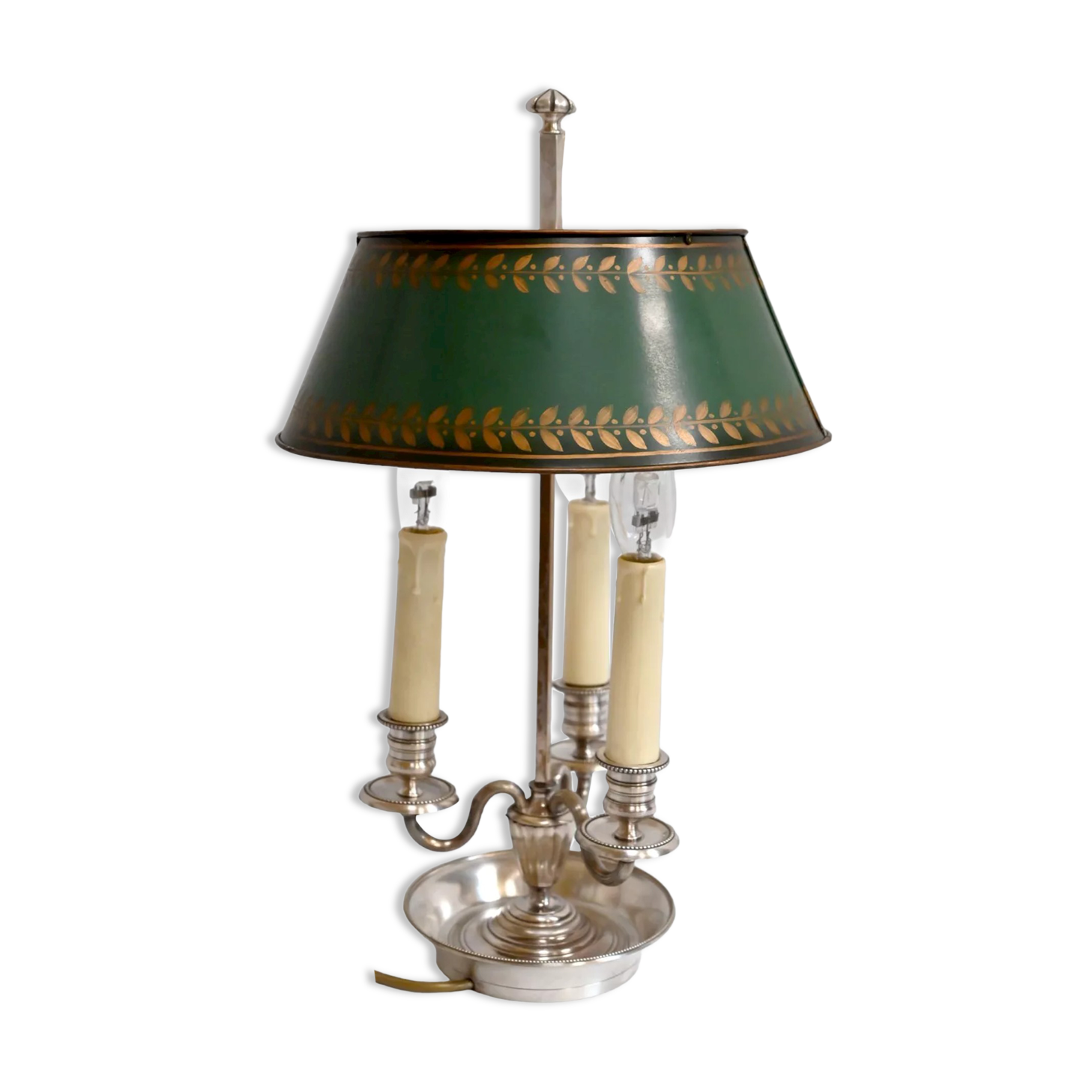 White metal bouillotte lamp, empire style – early twentieth century