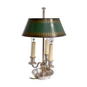 Lampe bouillotte en métal blanc,