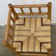 Art Deco turned wood straw corner armchair