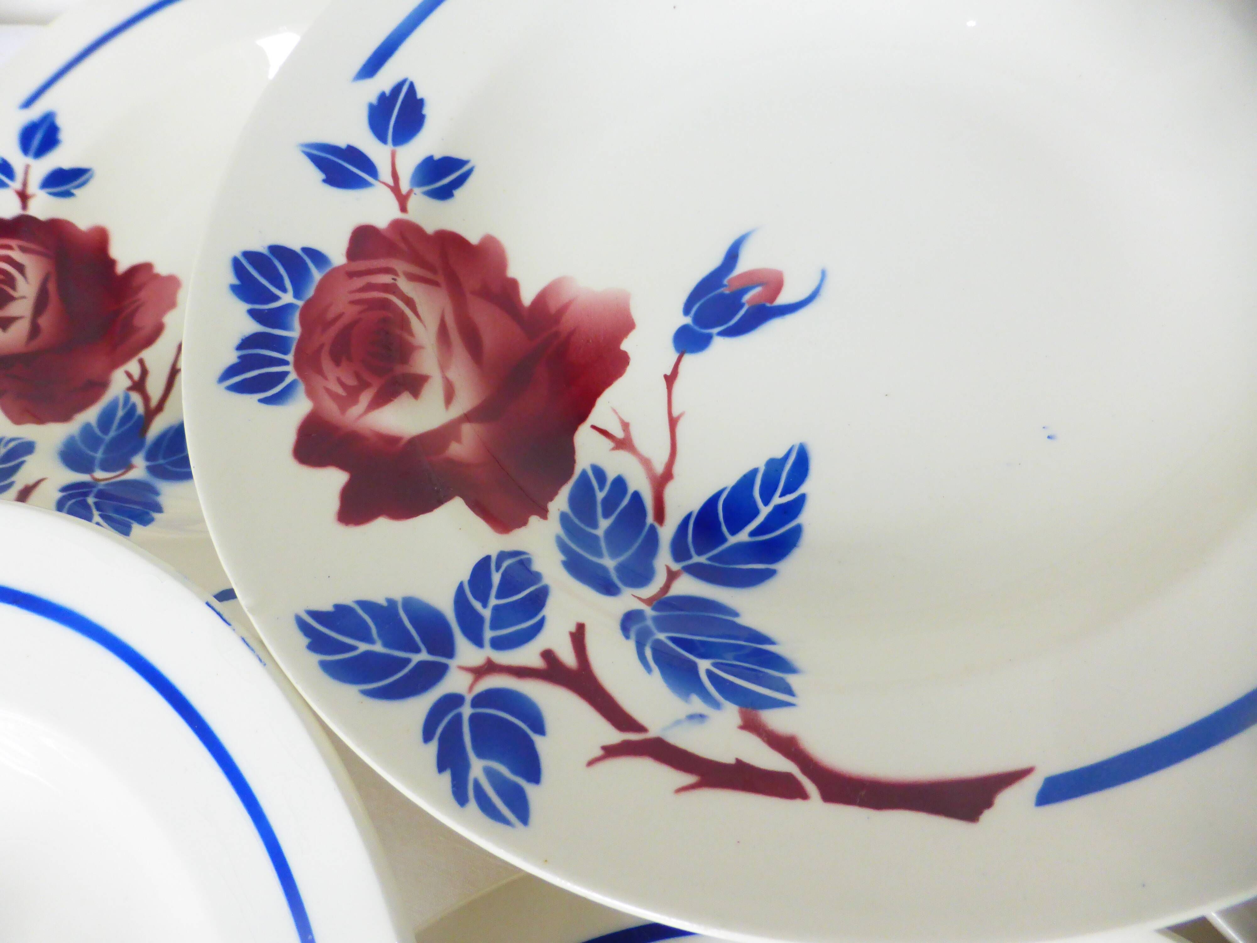 6 vintage soup plates from K&G Luneville, Chantal model