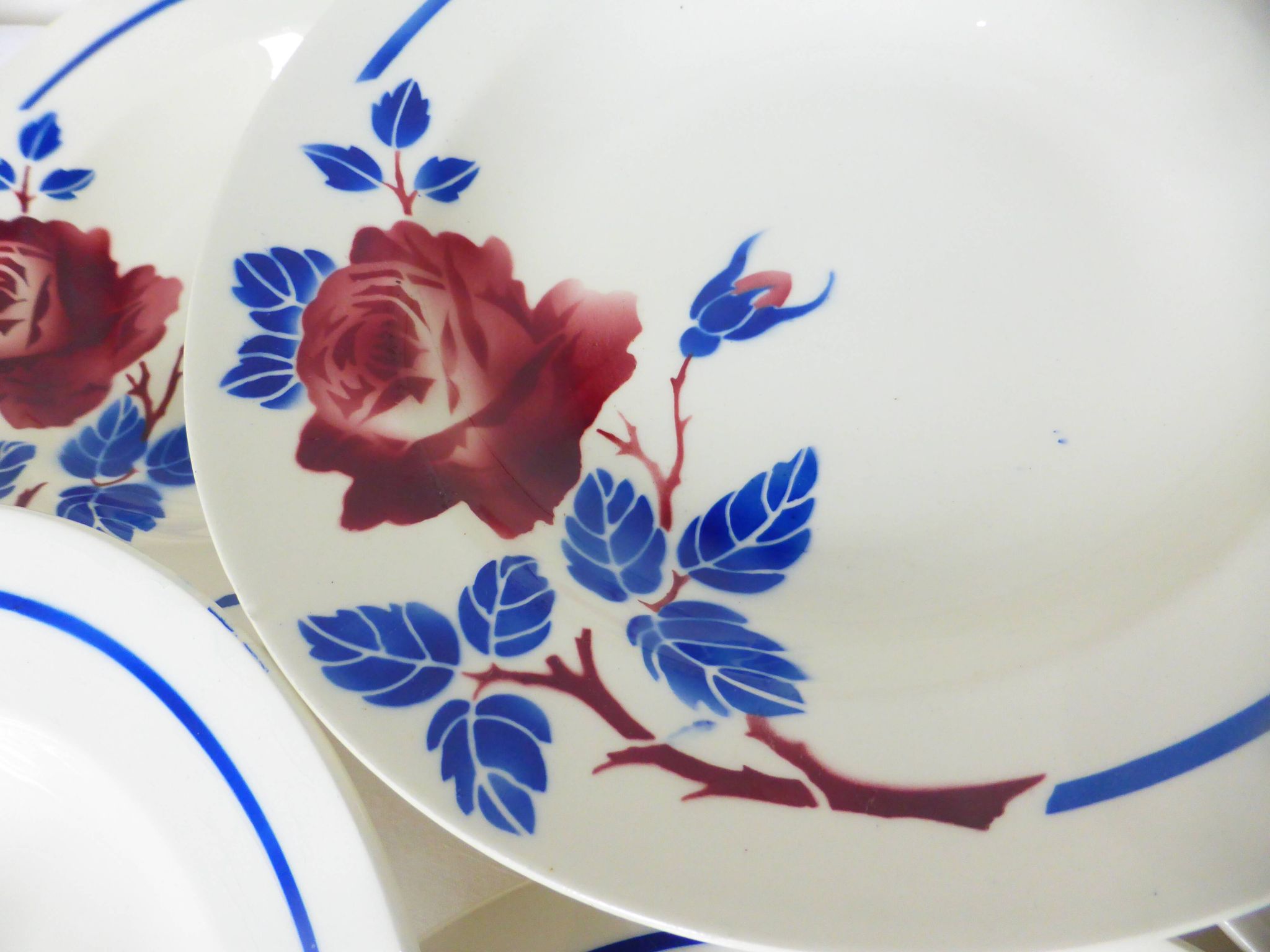 6 vintage soup plates from K&G Luneville, Chantal model