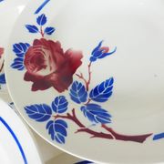6 vintage soup plates from K&G Luneville, Chantal model