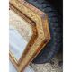 Miroir 19ème faux bois et stuc doré