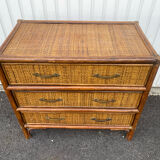 Rattan chest of drawers seventies