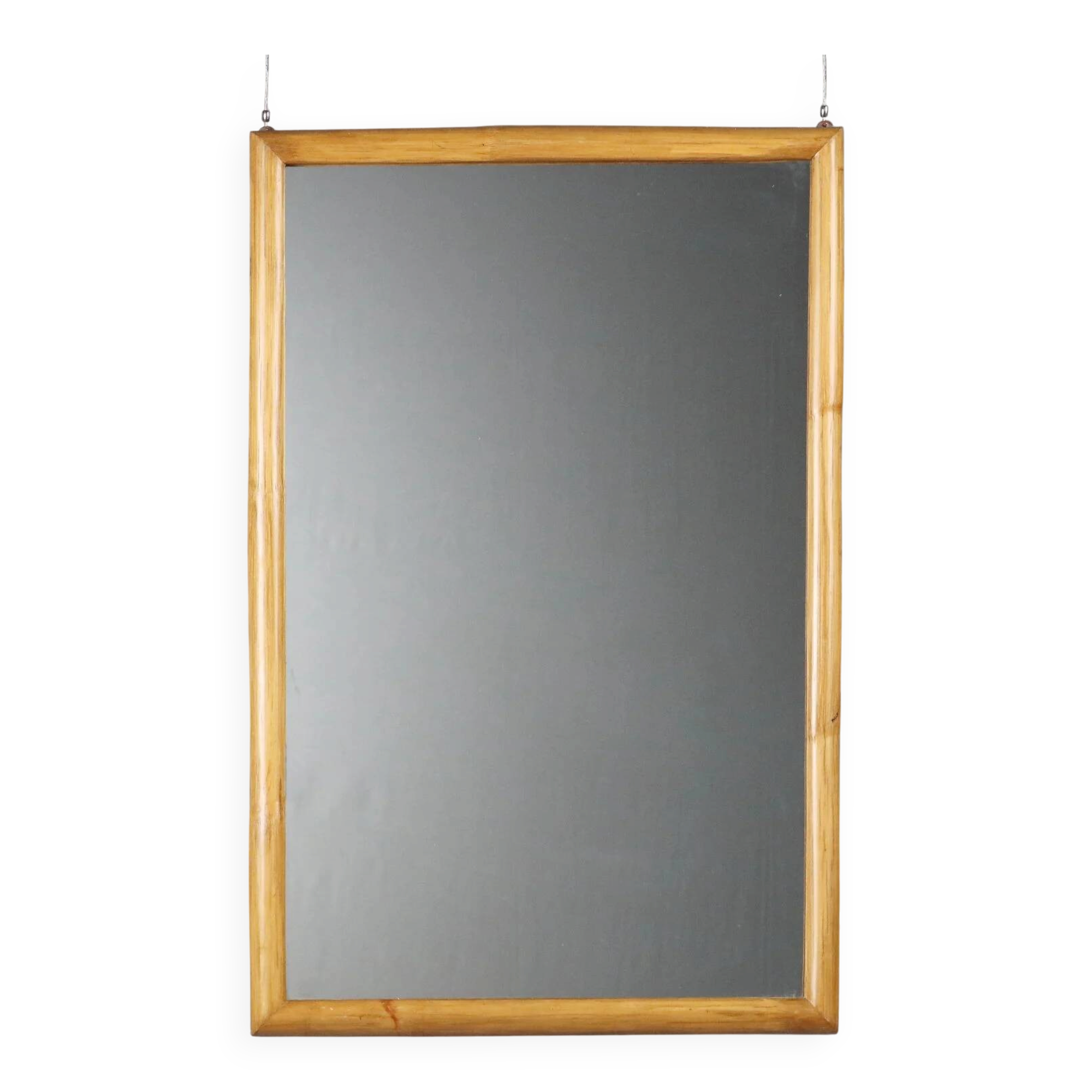 Vintage mirror with bamboo frame, Italian design, 1980s.