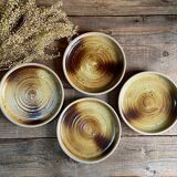 4 small stoneware plates
