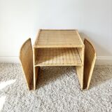 Vintage rattan side table