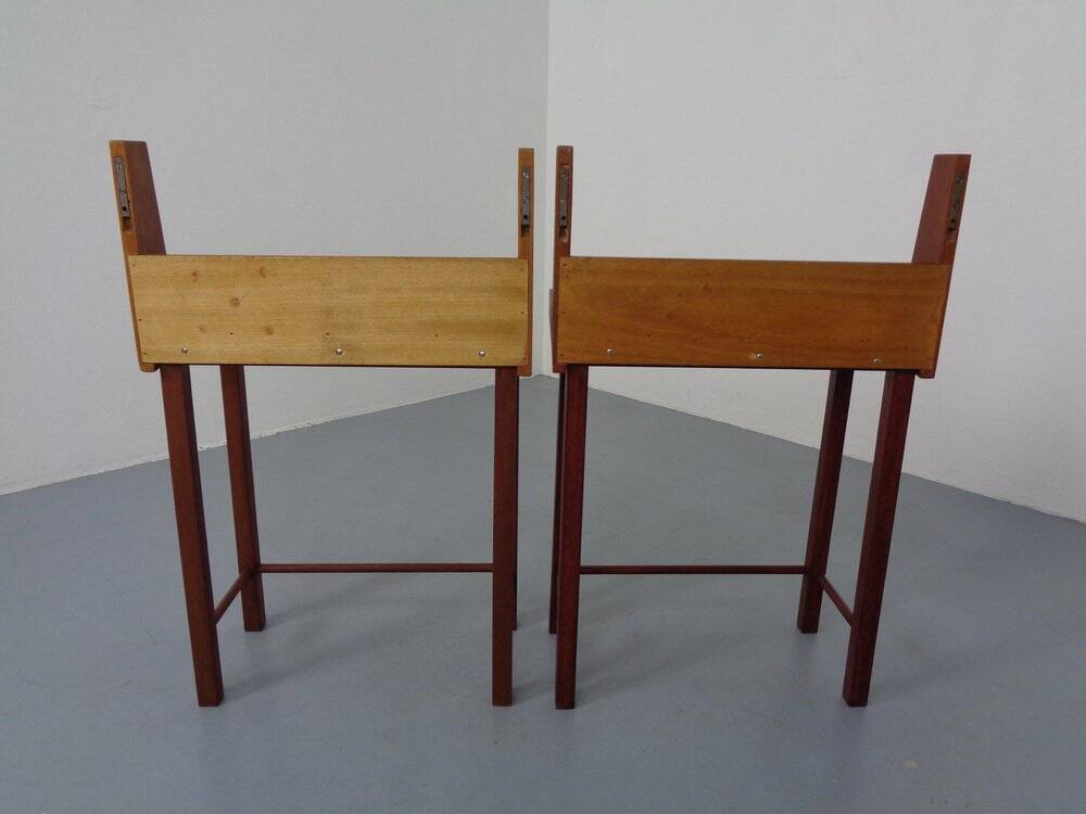 Danish Teak Nightstands, 1960s, Set of 2