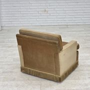 1970s, Danish armchair, honey yellow furniture velour.