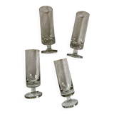 Ensemble de 4 flûtes à champagne en verre épais