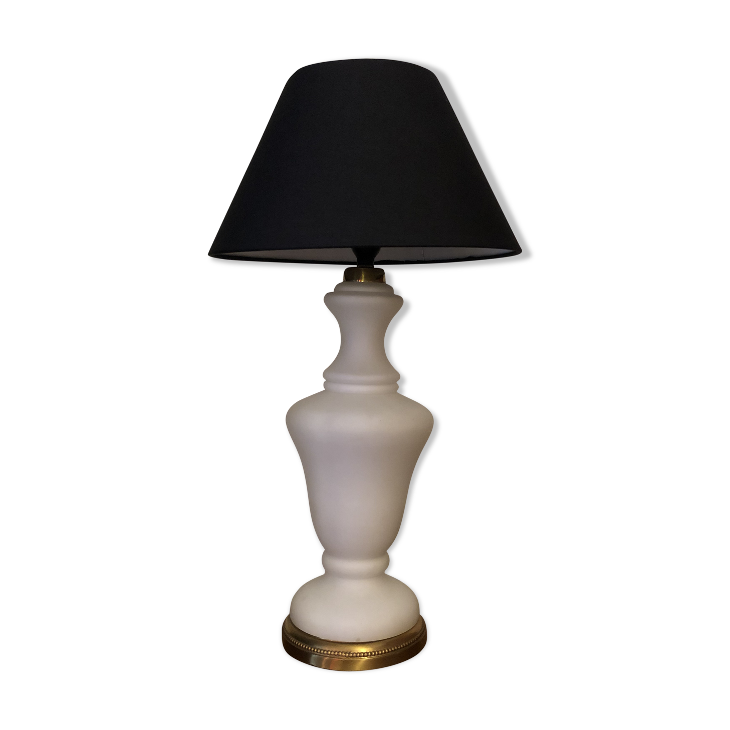 Ancient brass lamp and opaline