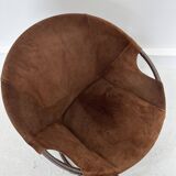 Vintage Suede Ball Chair by Lusch & Co., 1970s