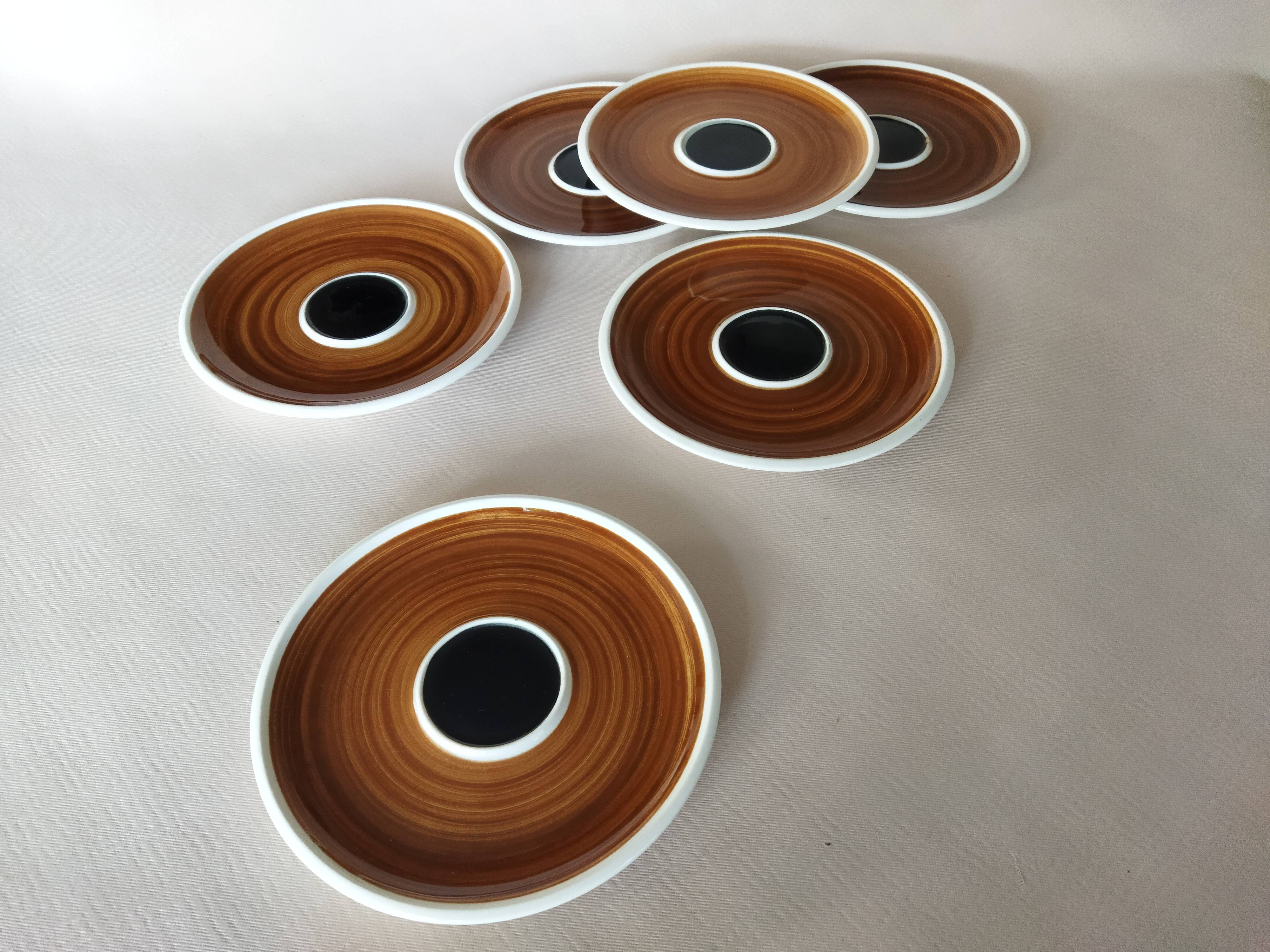 Lot de 6 soucoupes Kimono Boch La Louvière