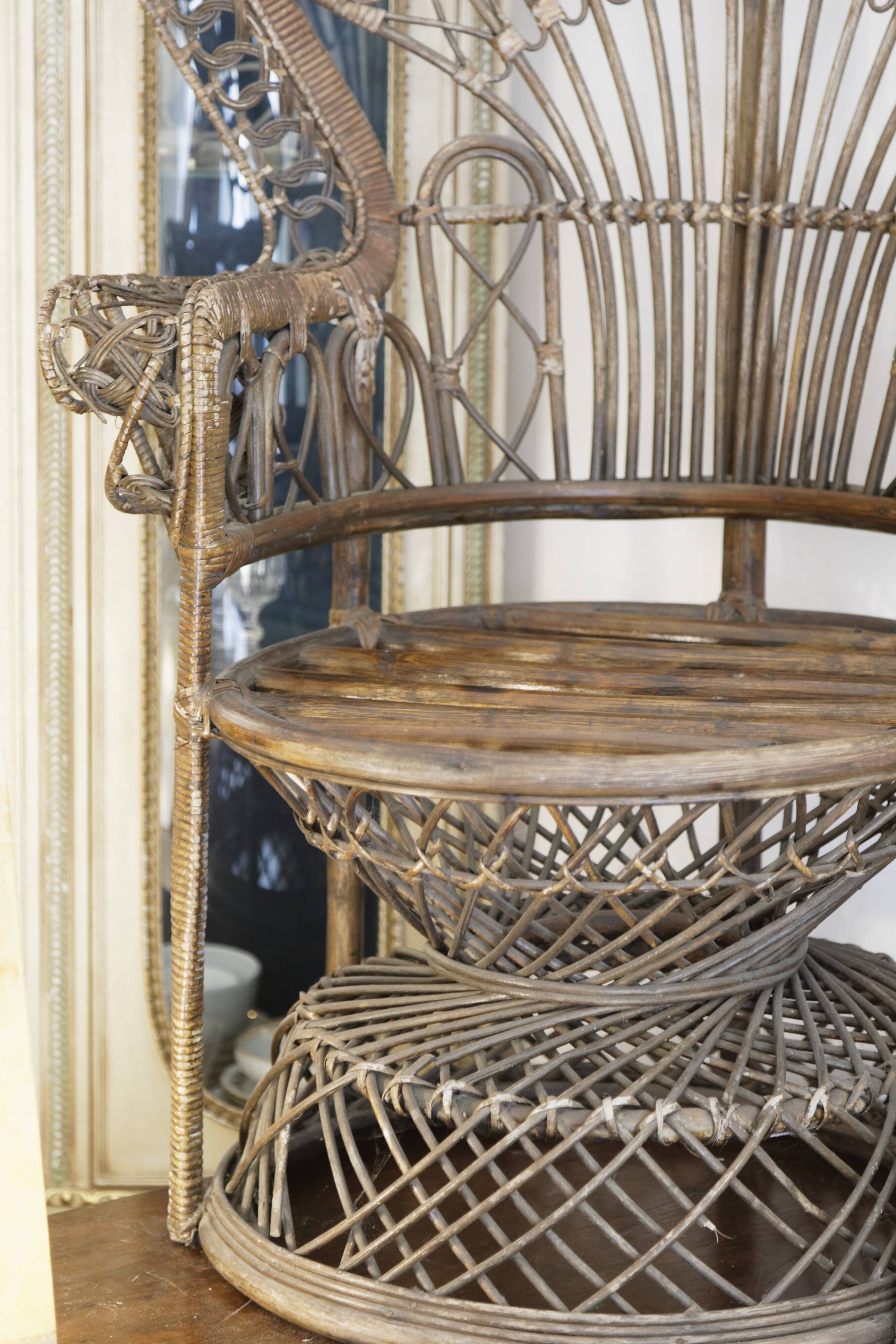 Armchair Emmanuelle Peacock Rattan