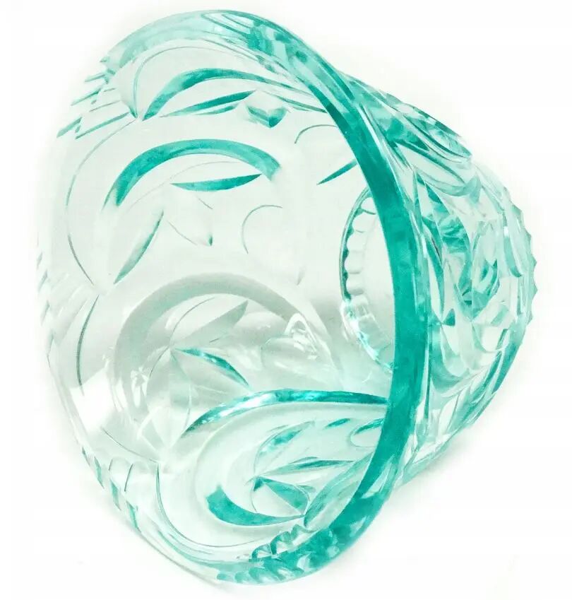 Art Deco vase, uranium crystal, Moser, Czechoslovakia, 1930s