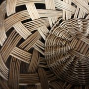 Large vintage woven wicker basket