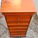 Weekly organizer in solid cherry, 7 drawers, classic Louis Philippe style