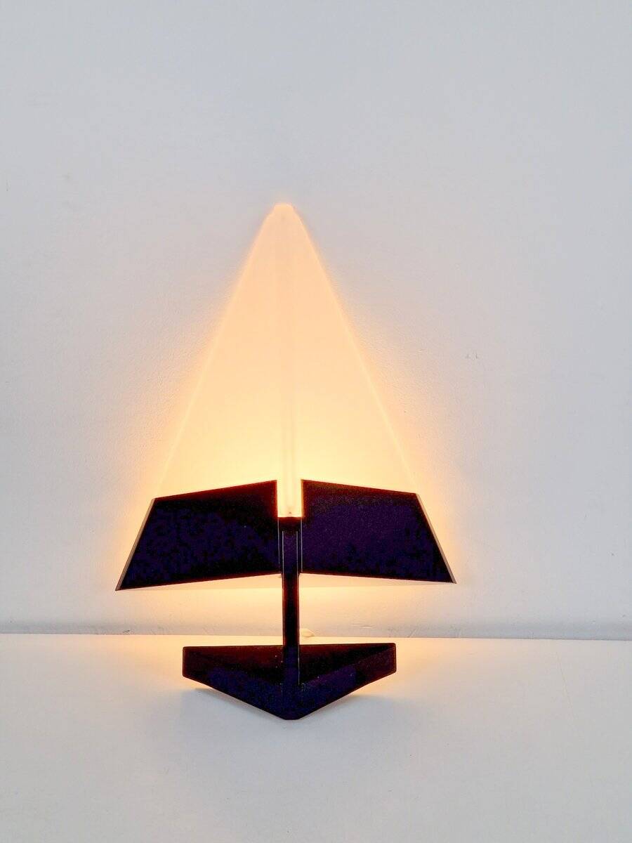Postmodern Metal & Glass Wall Lamp, Italy, 1980s