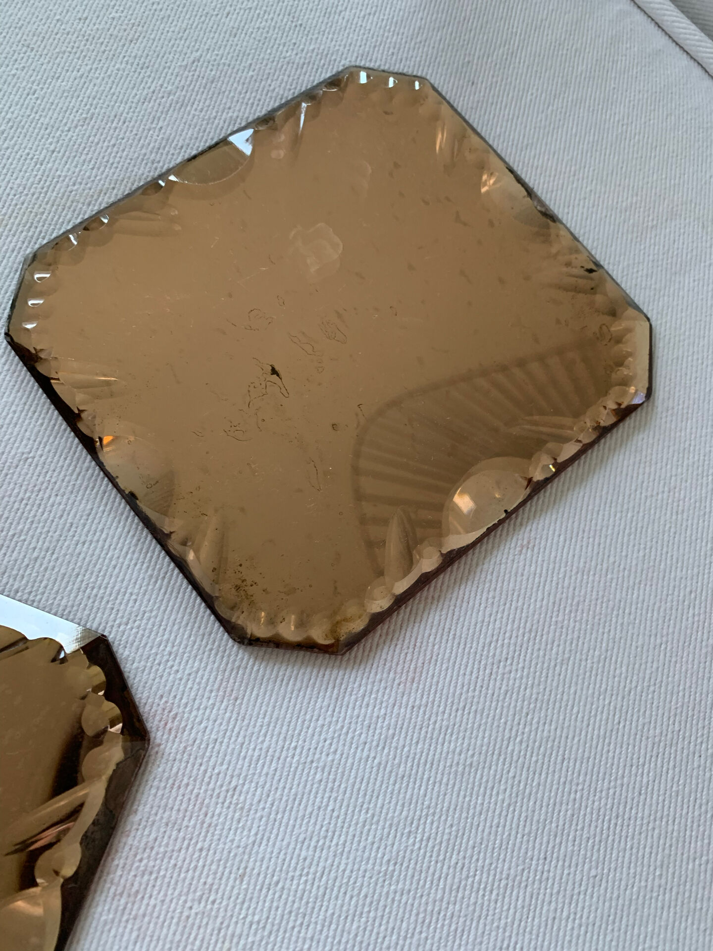 Set of two vintage bevelled mirrors