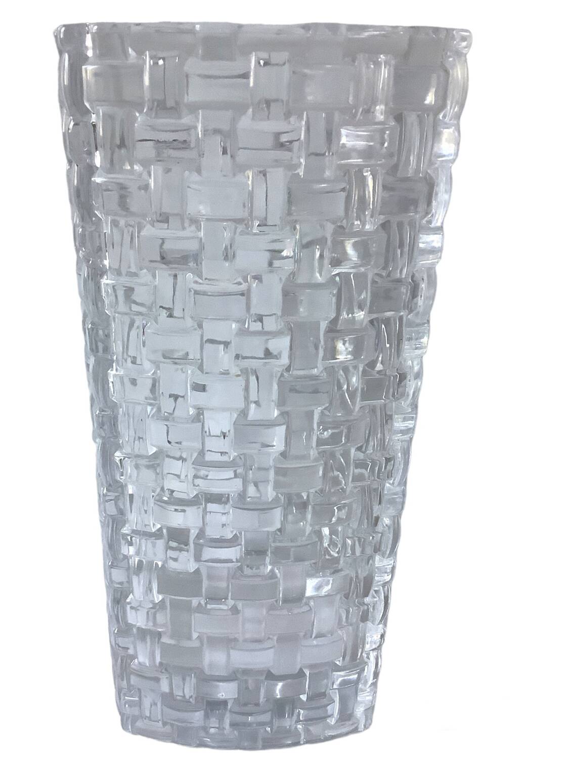 Grand vase maille osier en cristal